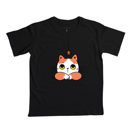 Camiseta Infantil - Gato com Aranha