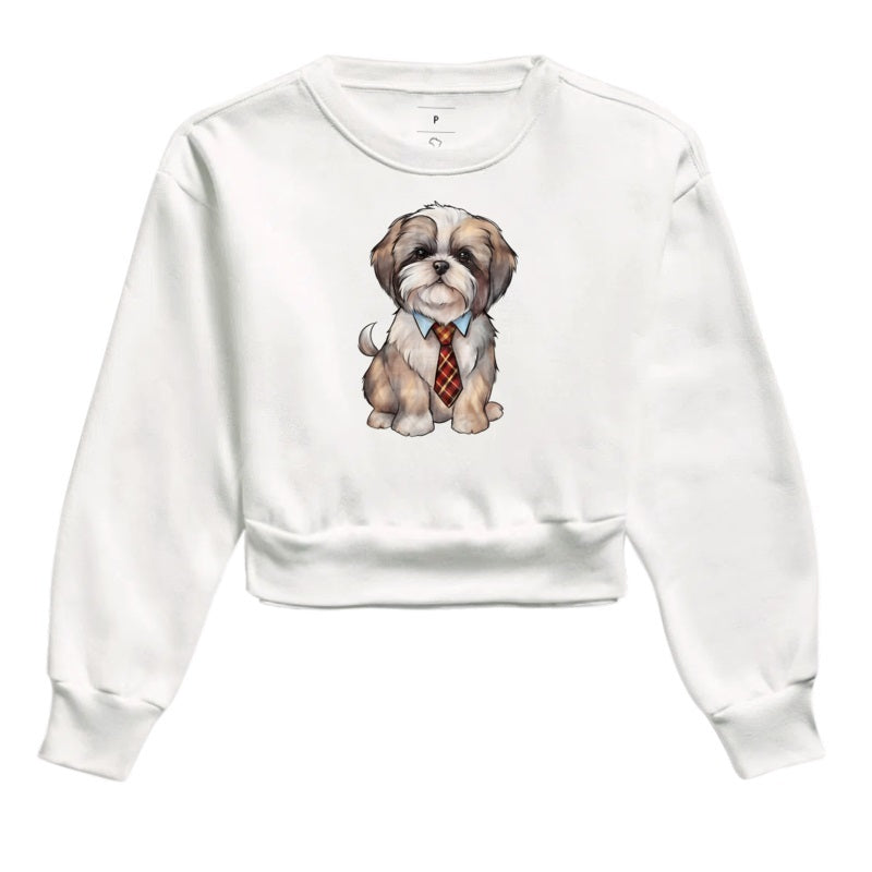 Moletom Cropped - Dog Gravata