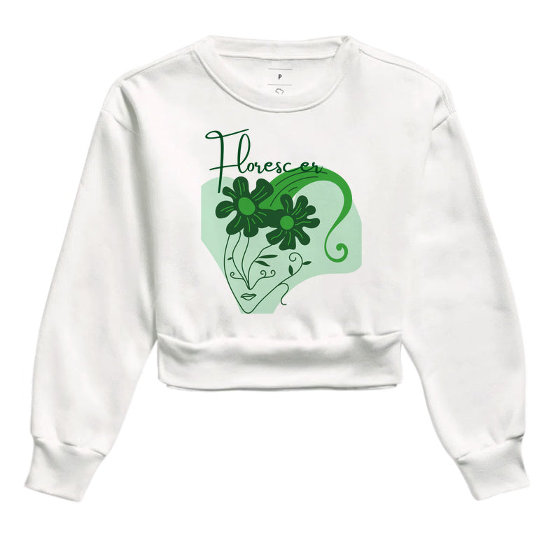Moletom Cropped - Girl Power Flor