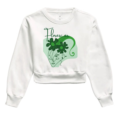 Moletom Cropped - Girl Power Flor