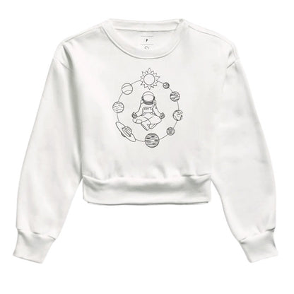 Moletom Cropped - Astronauta Meditando