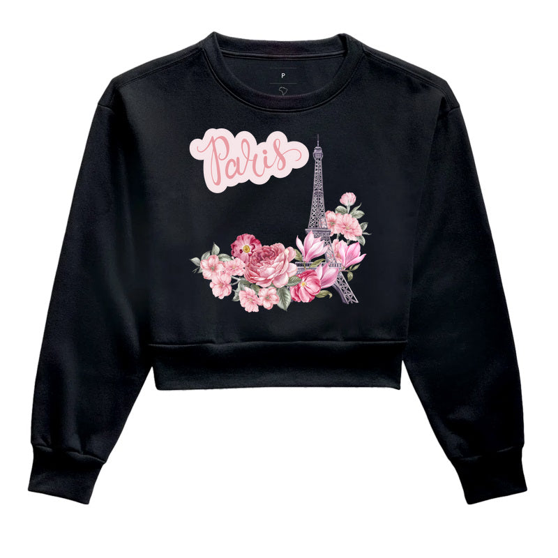 Moletom Cropped - Paris Rosa