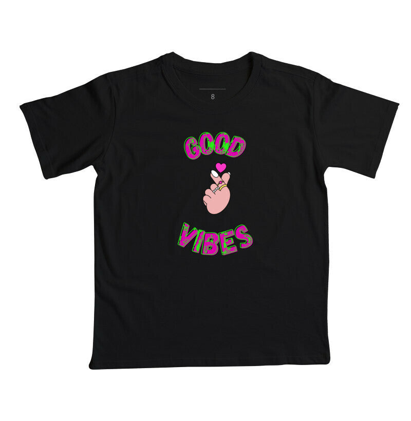 Camiseta Infantil - Good Vibes Coração