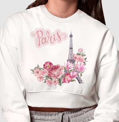 Moletom Cropped - Paris Rosa