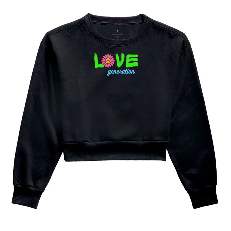 Moletom Cropped - Love Generation