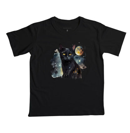 Camiseta Infantil - Gato Preto Luar