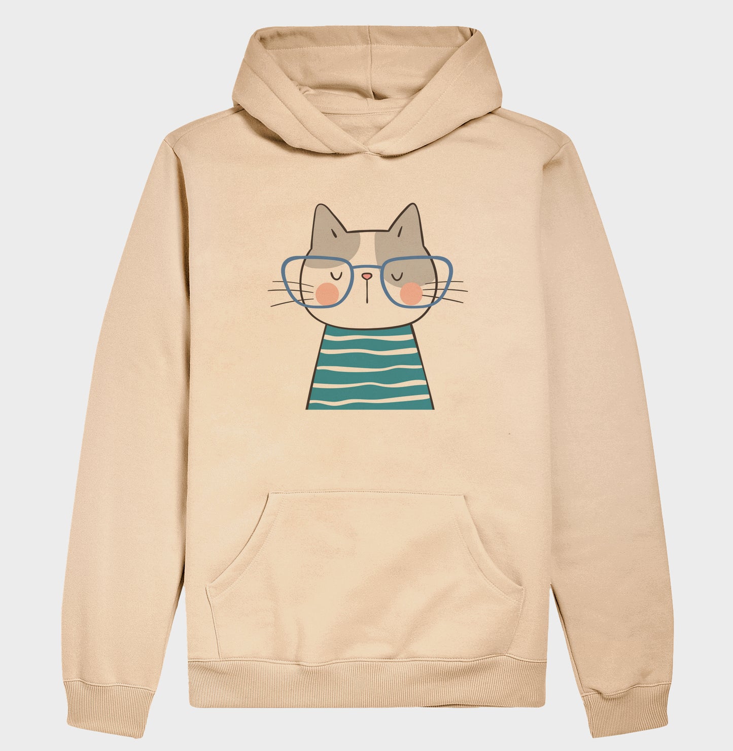 Moletom Hoodie - Gato de Óculos