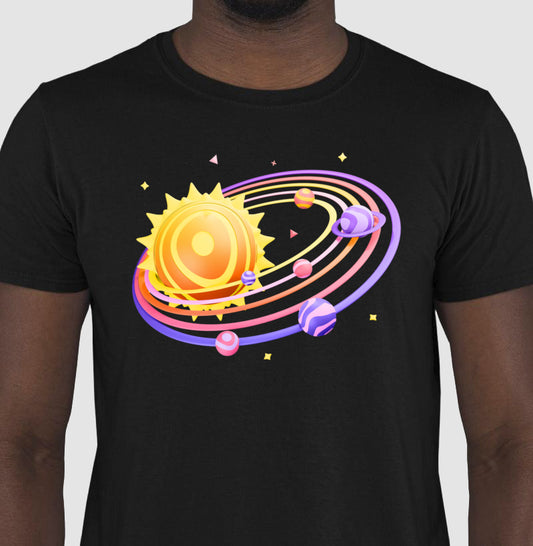 Camiseta - Sistema Solar Colorido