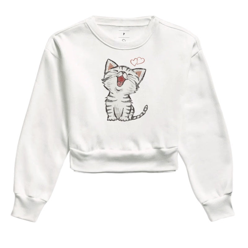 Moletom Cropped - Gatinho
