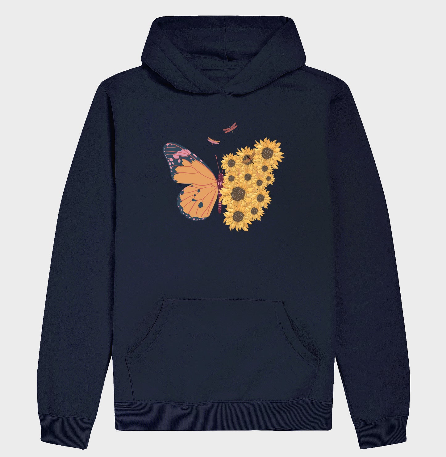 Moletom Hoodie - Borboleta com Flores