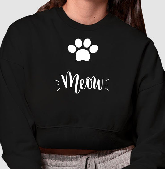 Moletom Cropped - Meow