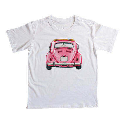 Camiseta Infantil - Fusca Rosa