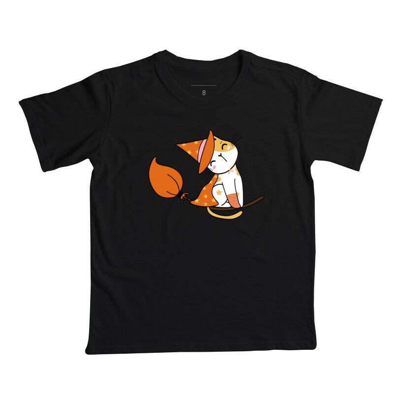 Camiseta Infantil - Gato de Vassoura