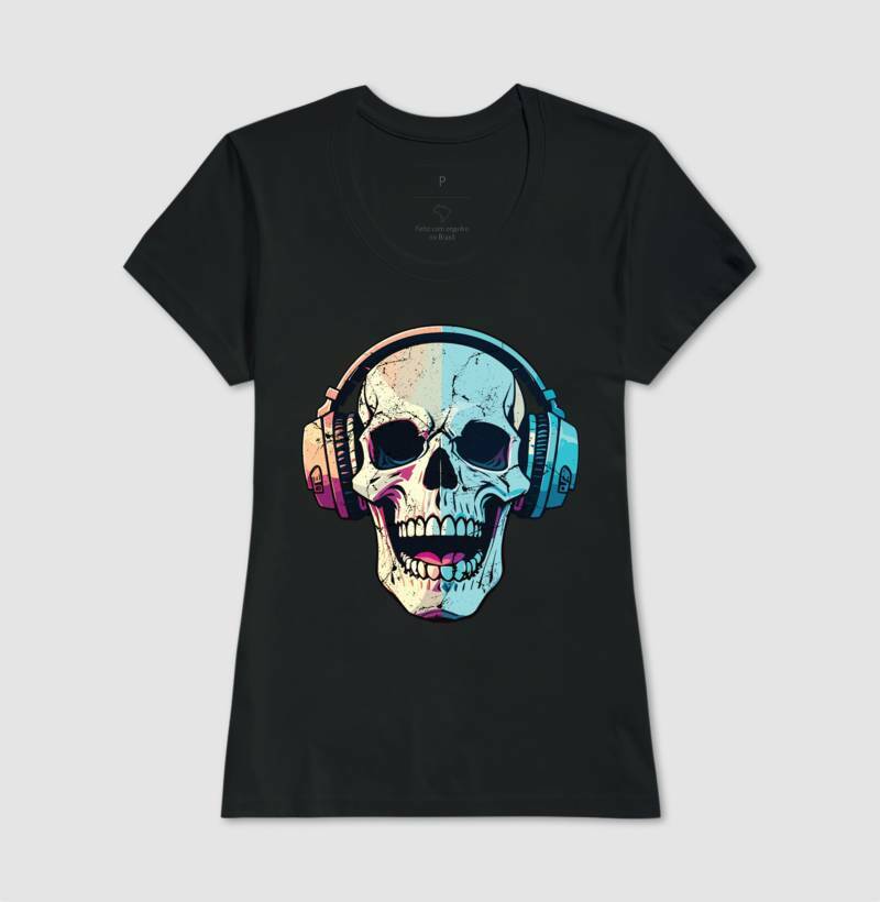 Baby Look - Caveira de Phone