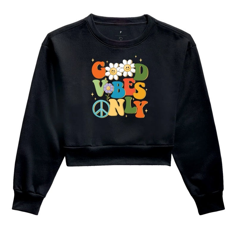 Moletom Cropped - Good Vibes Only