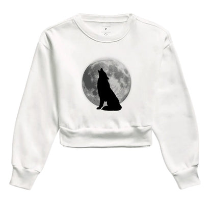 Moletom Cropped - Lobo Luar