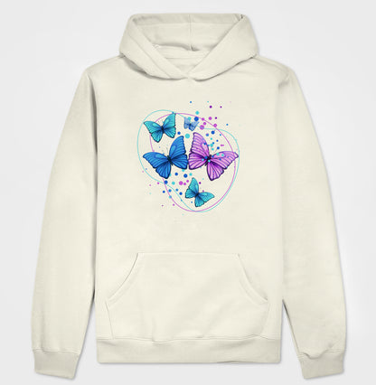 Moletom Hoodie - Borboletas Azuis