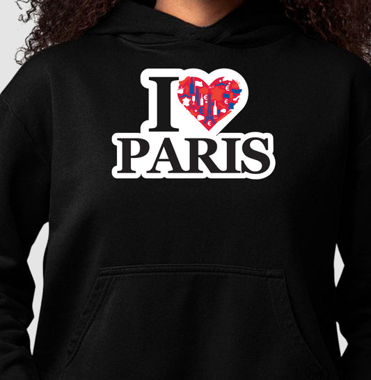 Moletom Hoodie - I love Paris