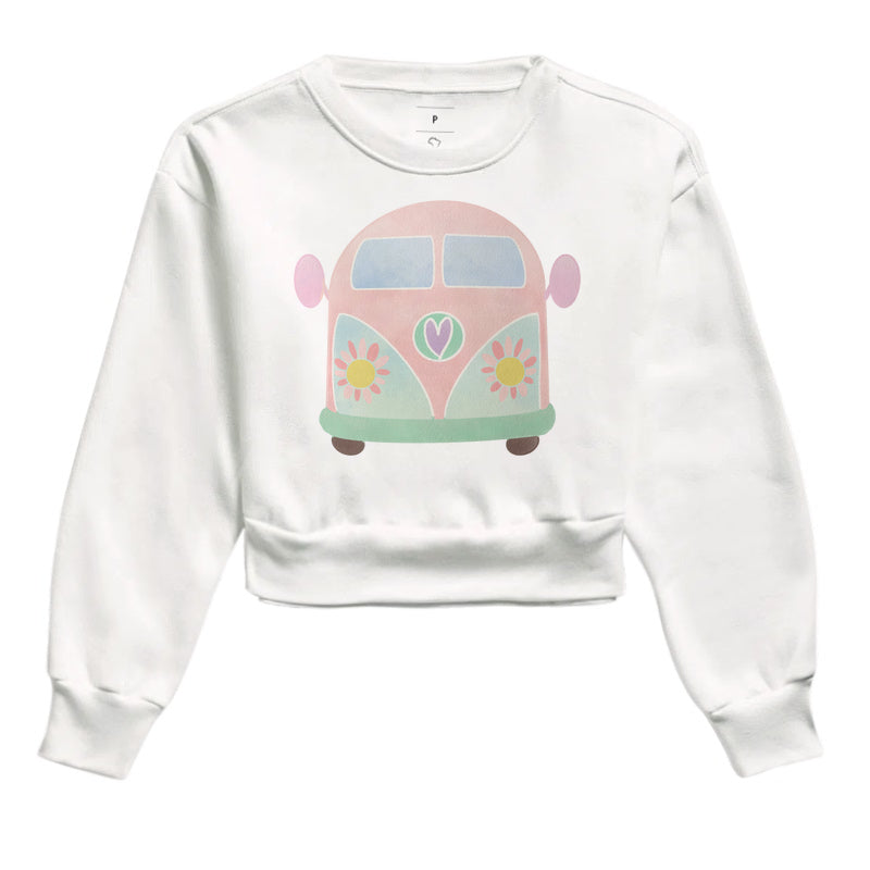 Moletom Cropped - Kombi Rosa