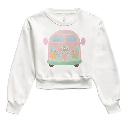 Moletom Cropped - Kombi Rosa