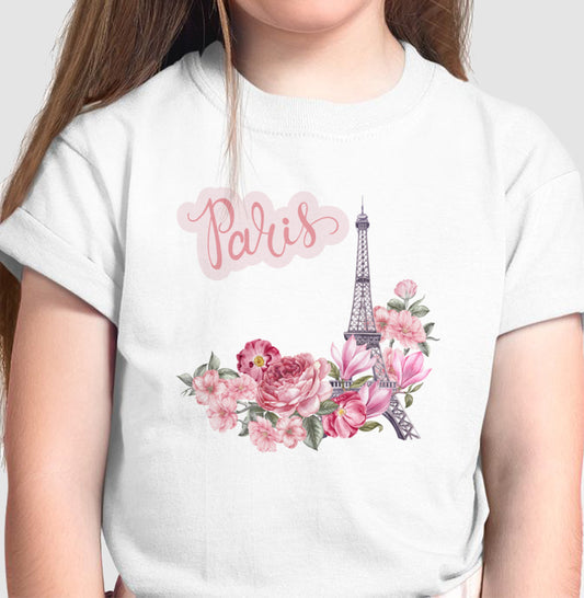 Camiseta Infantil - Paris Rosa