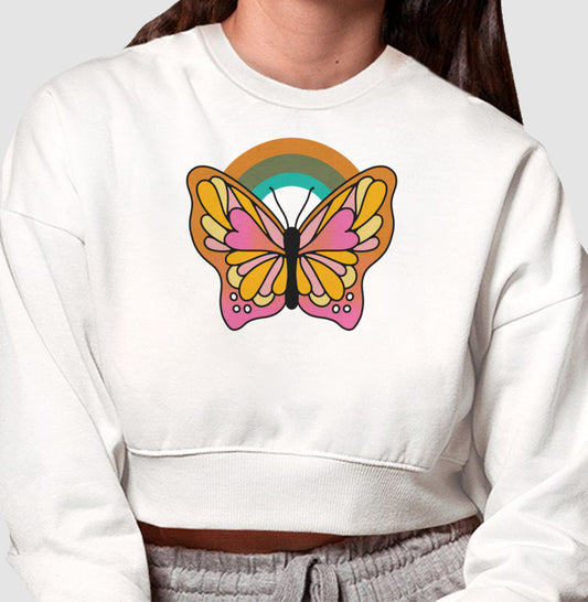 Moletom Cropped - Butterfly