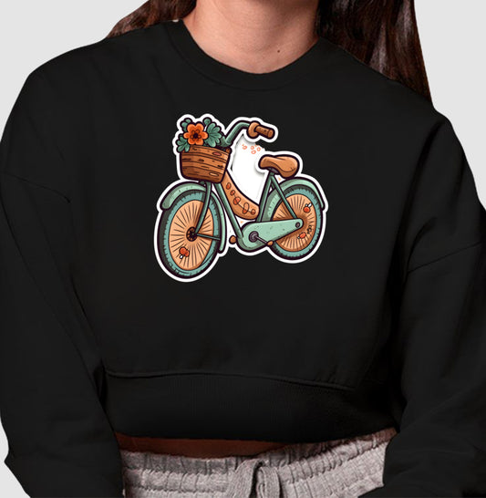 Moletom Cropped - Bike Retrô