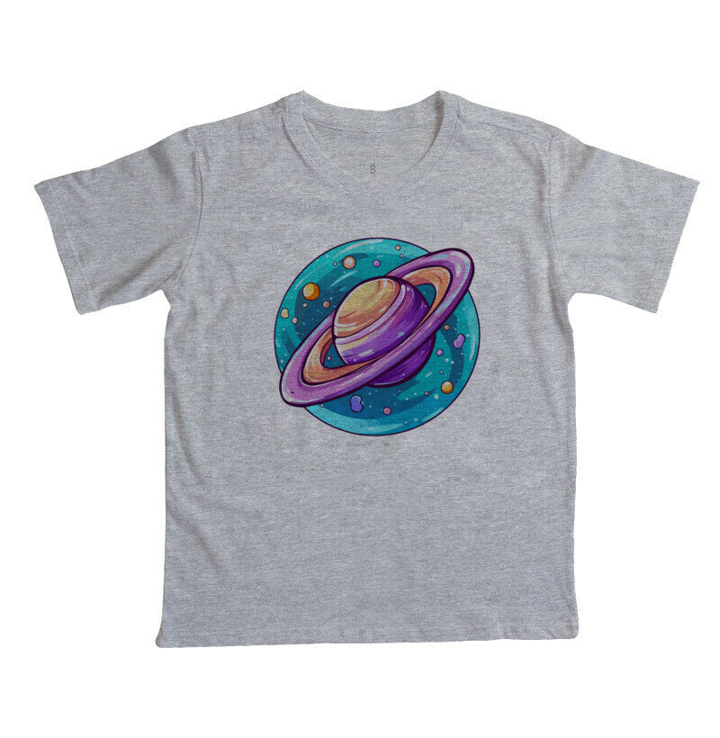 Camiseta Infantil - Saturno Colorido