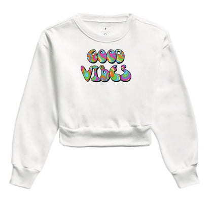Moletom Cropped - Good Vibes Retrô