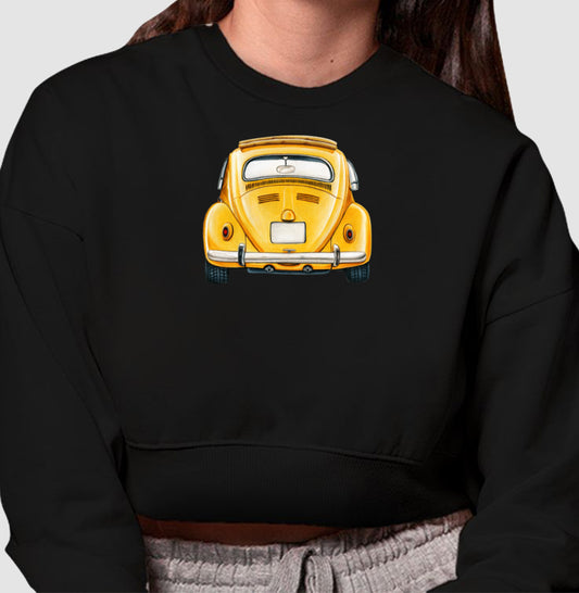 Moletom Cropped - Fusca Amarelo