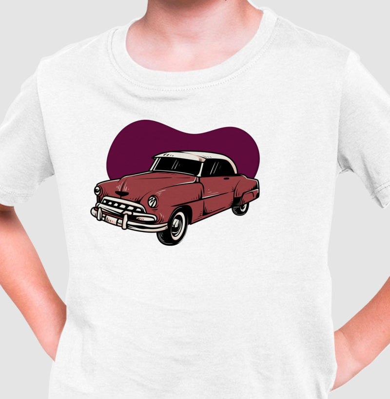 Camiseta Infantil - Carro Antigo Vinho