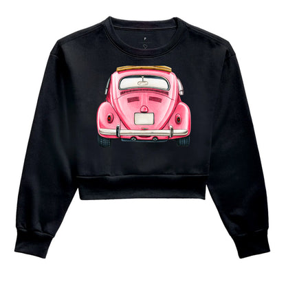 Moletom Cropped - Fusca Rosa