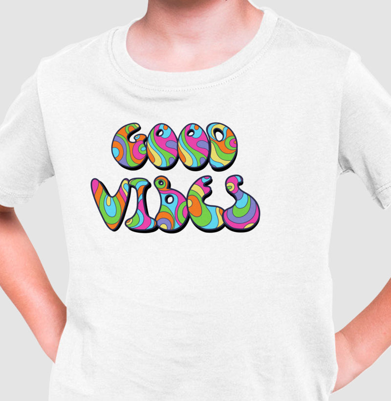 Camiseta Infantil - Good Vibes Retrô