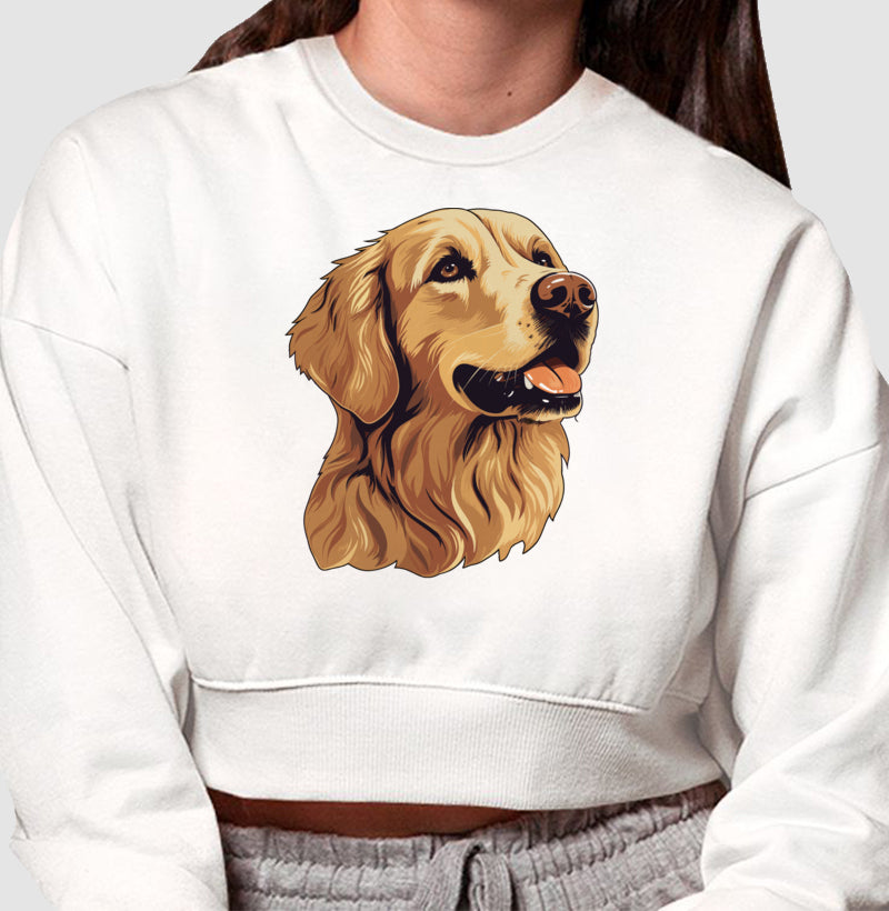 Moletom Cropped - Golden Retriever