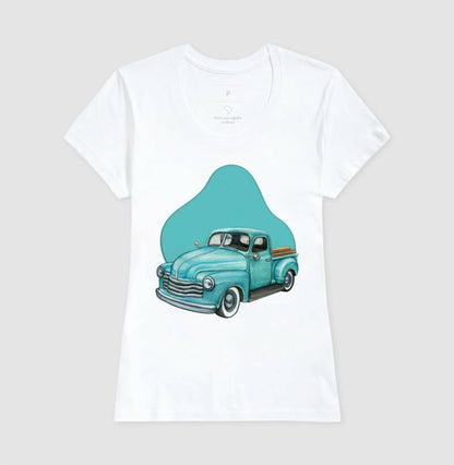 Baby Look - Carro Antigo Azul