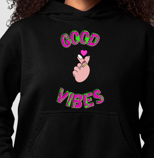 Moletom Hoodie - Good Vibes Coração