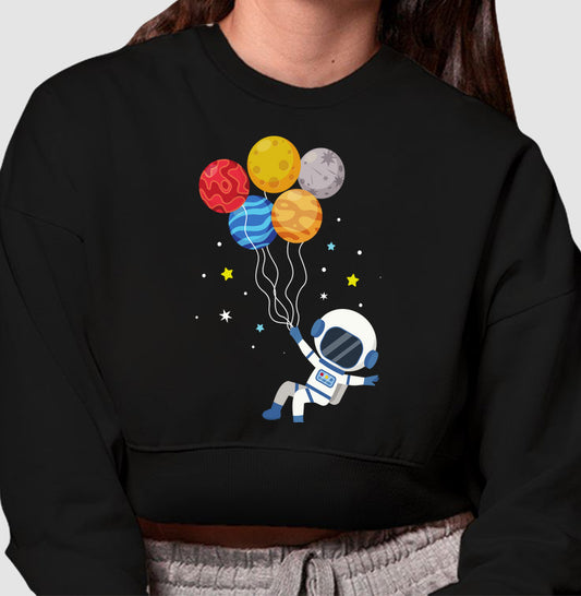 Moletom Cropped - Astronauta de Bexiga