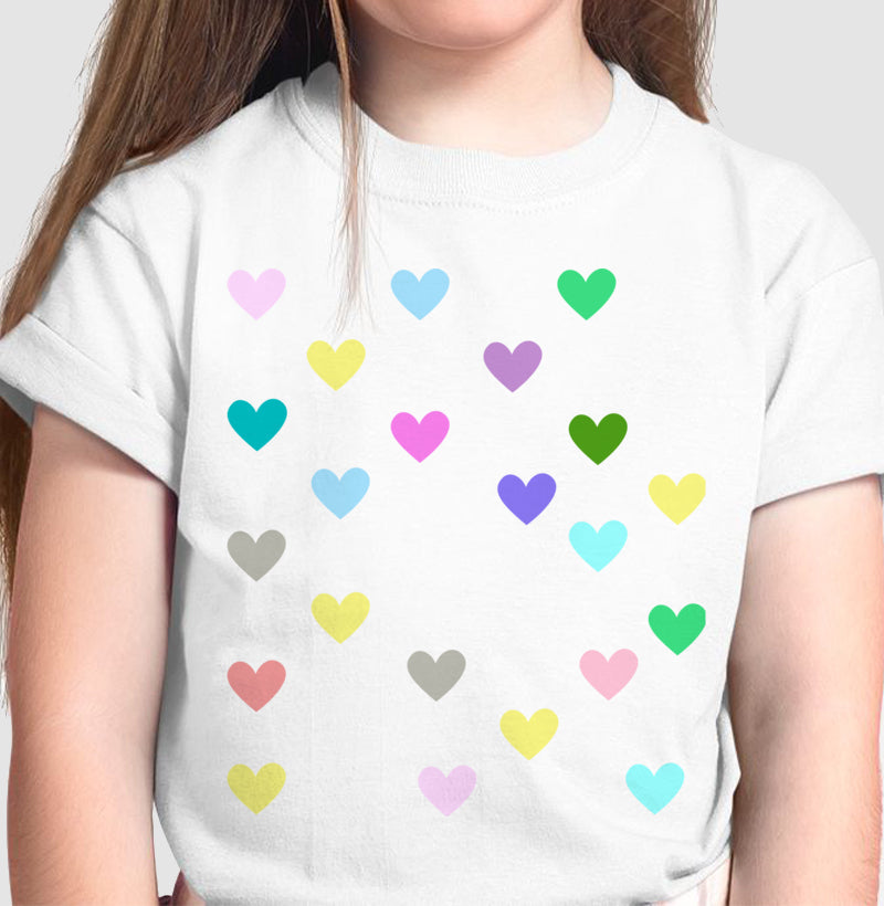 Camiseta Infantil - Corações