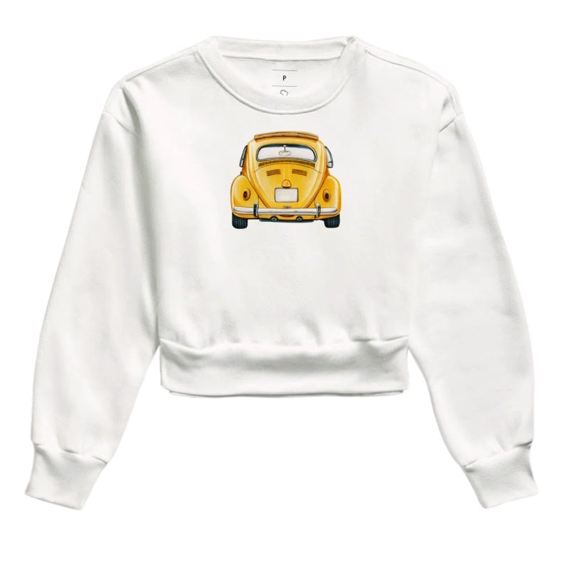 Moletom Cropped - Fusca Amarelo