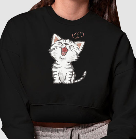 Moletom Cropped - Gatinho