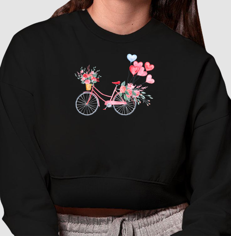 Moletom Cropped - Bike Flores