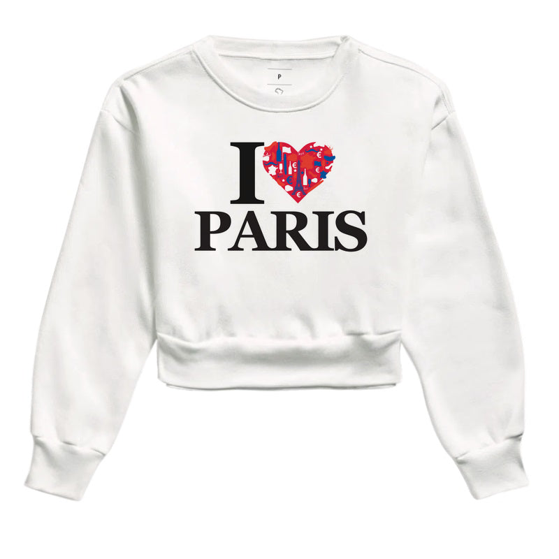 Moletom Cropped - I love Paris