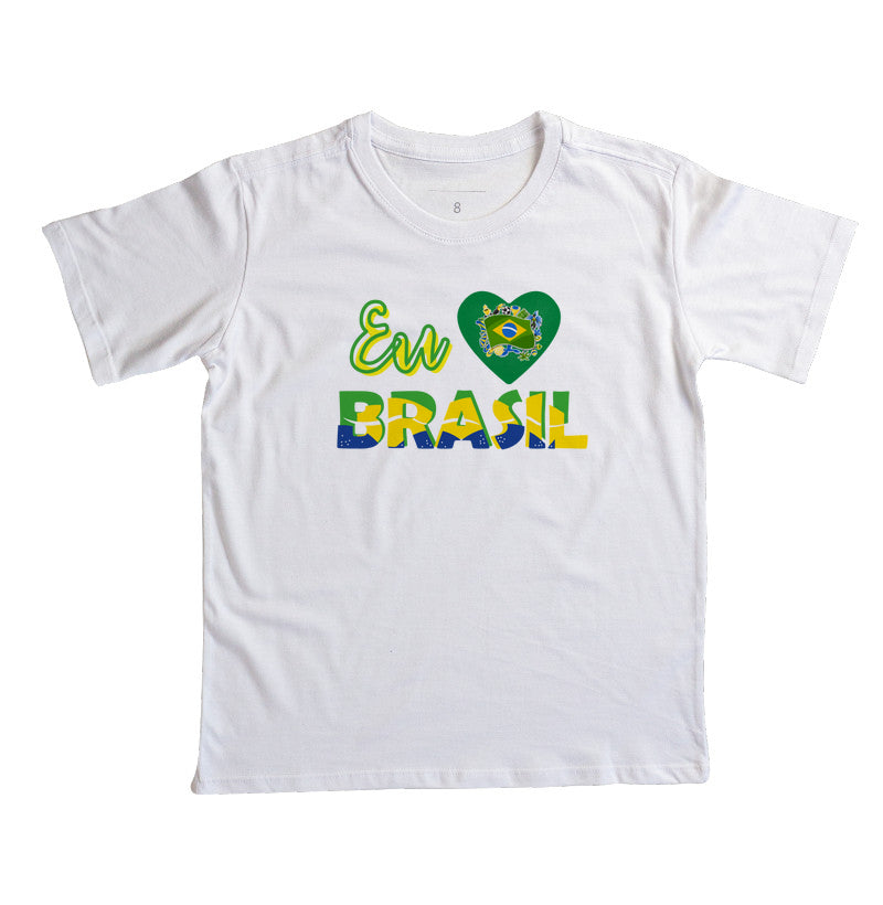 Camiseta Infantil - Eu amo Brasil