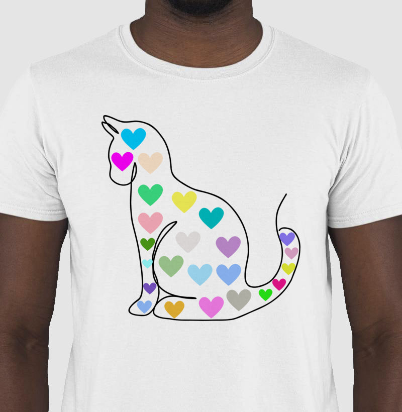 Camiseta - Gato de Coração