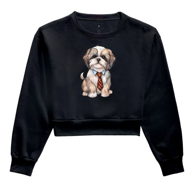 Moletom Cropped - Dog Gravata