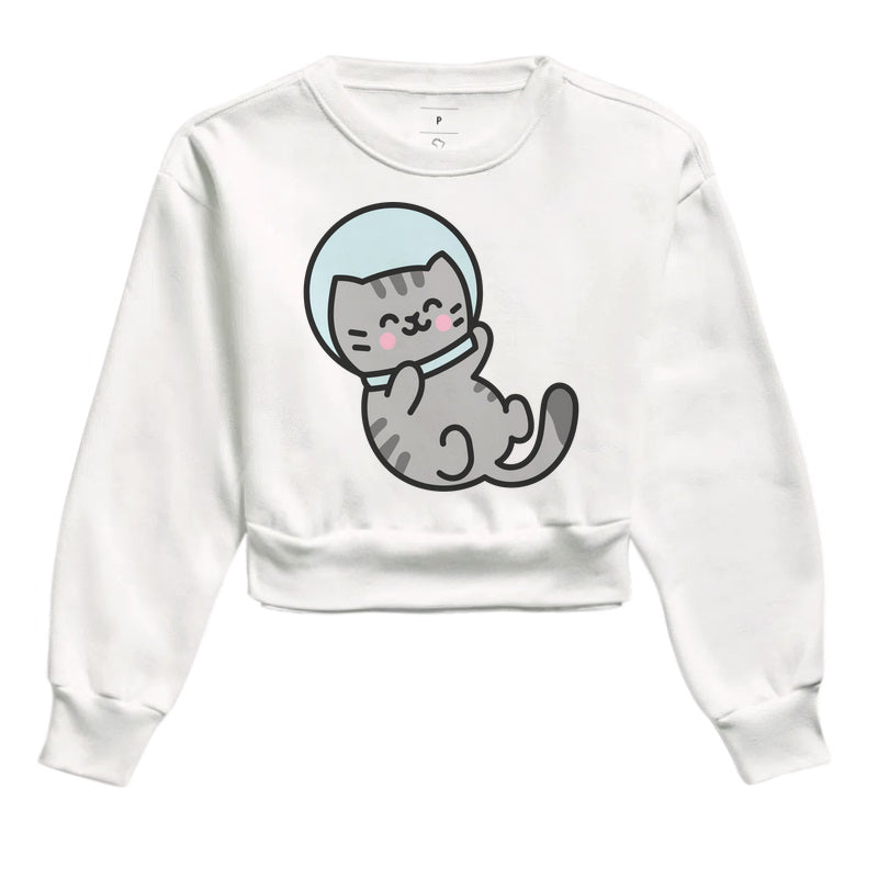 Moletom Cropped - Gato Astronauta