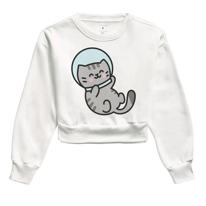 Moletom Cropped - Gato Astronauta