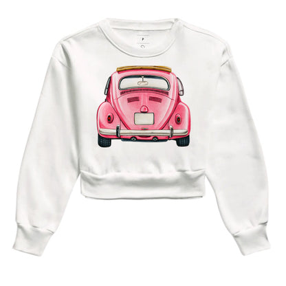 Moletom Cropped - Fusca Rosa