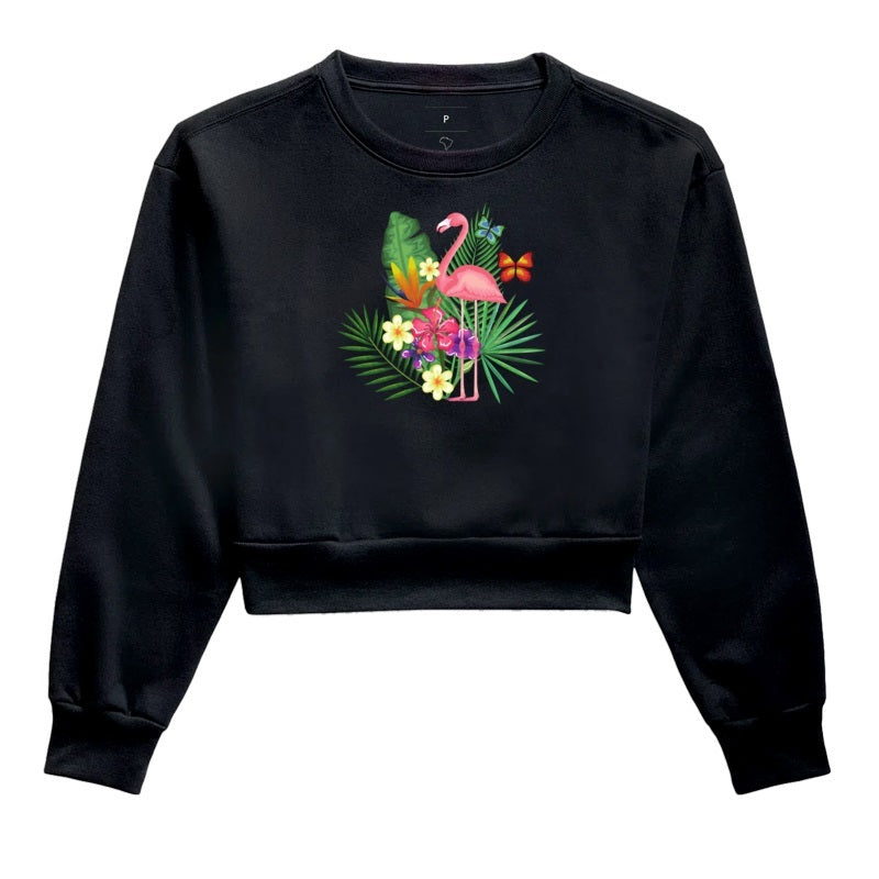 Moletom Cropped - Flamingo