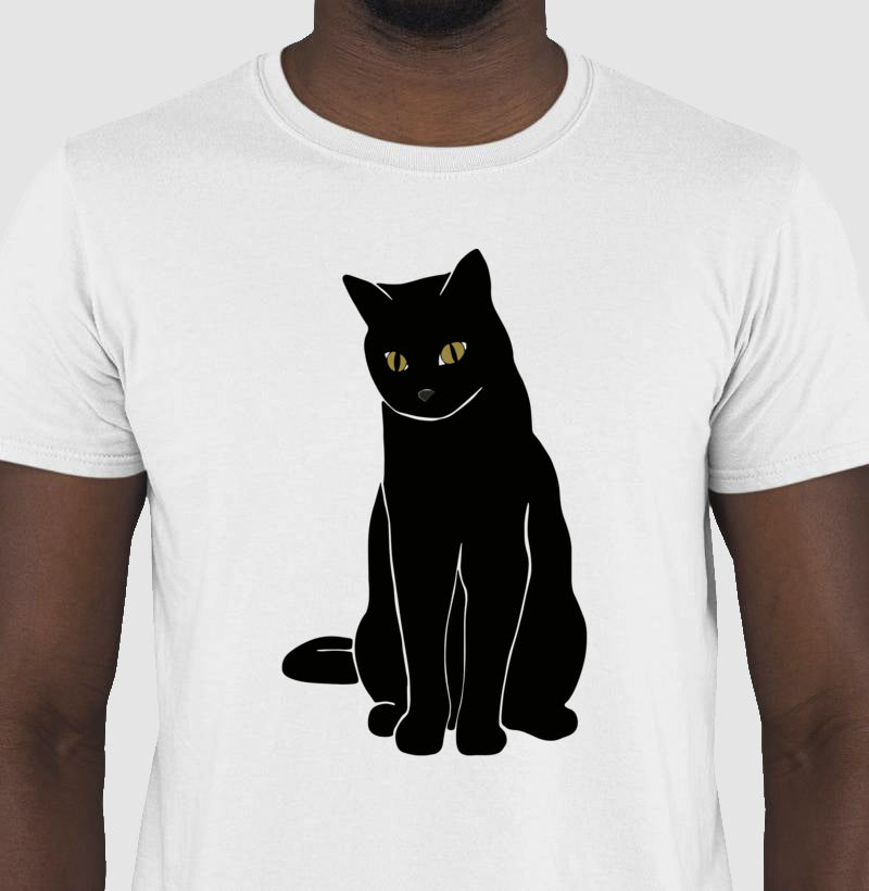 Camiseta - Gato Preto Místico